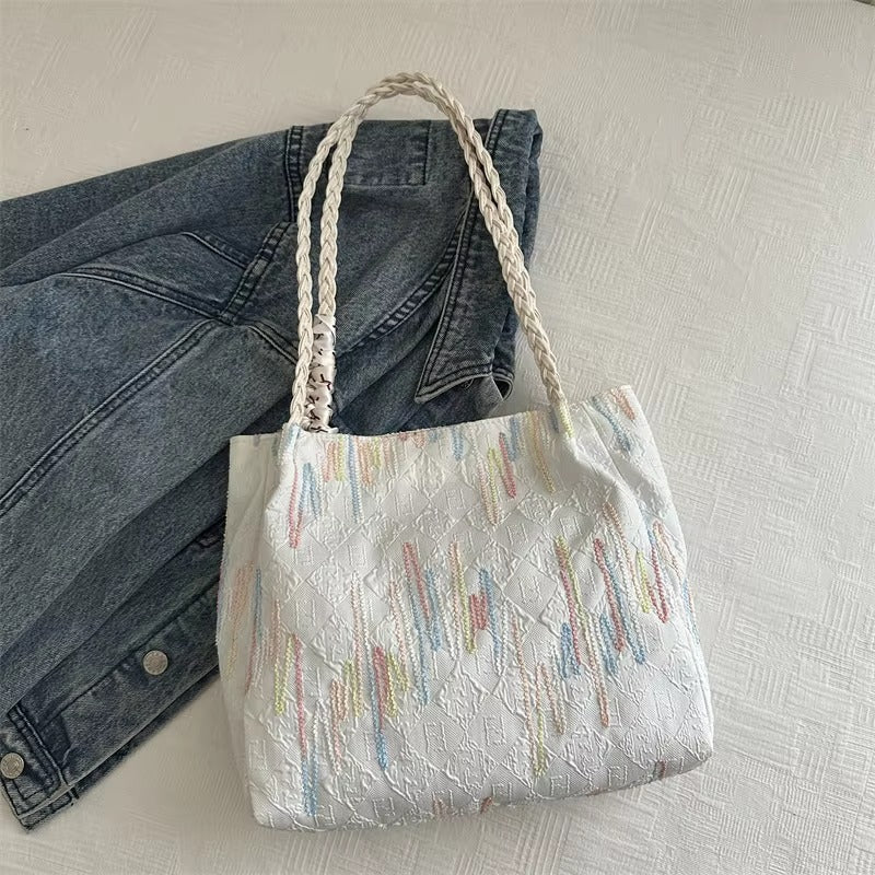 Elegant Flower Charm Shoulder Tote Bag – Stylish Women’s Handbag